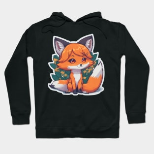 cute foxy girl with flowers Hoodie